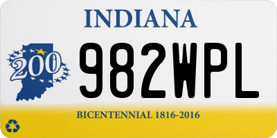 IN license plate 982WPL