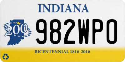 IN license plate 982WPO