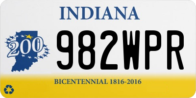 IN license plate 982WPR