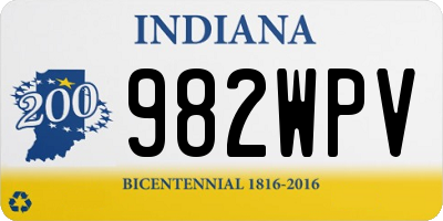 IN license plate 982WPV