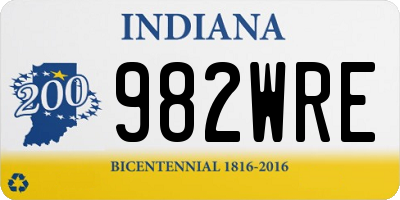 IN license plate 982WRE