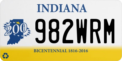 IN license plate 982WRM