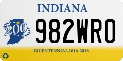 IN license plate 982WRO
