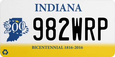 IN license plate 982WRP