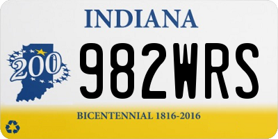 IN license plate 982WRS