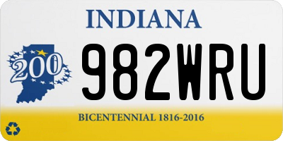 IN license plate 982WRU