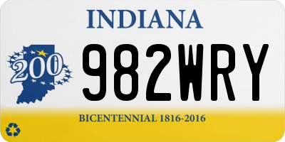 IN license plate 982WRY