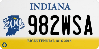 IN license plate 982WSA