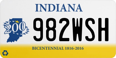 IN license plate 982WSH