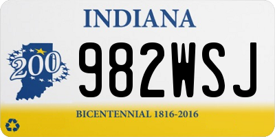 IN license plate 982WSJ