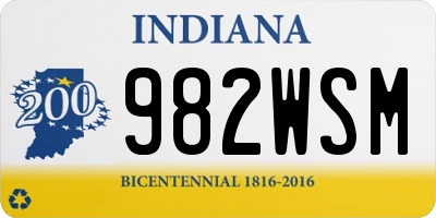 IN license plate 982WSM