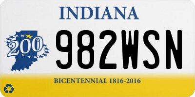 IN license plate 982WSN