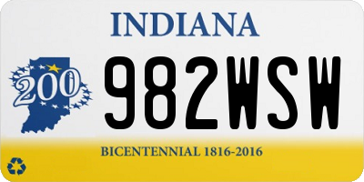 IN license plate 982WSW