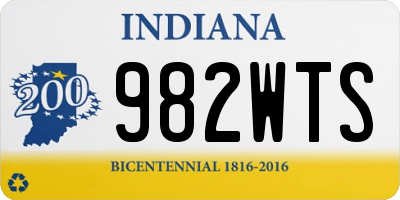 IN license plate 982WTS