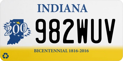IN license plate 982WUV