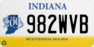 IN license plate 982WVB