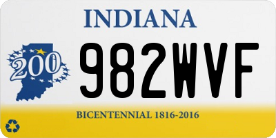 IN license plate 982WVF