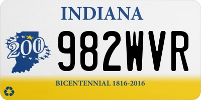 IN license plate 982WVR