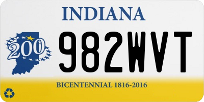 IN license plate 982WVT