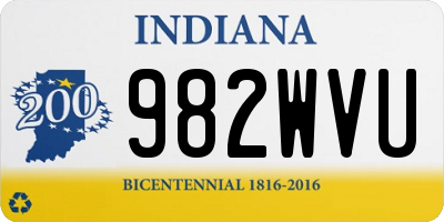 IN license plate 982WVU