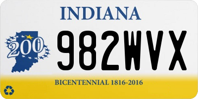 IN license plate 982WVX