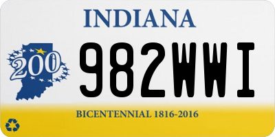 IN license plate 982WWI