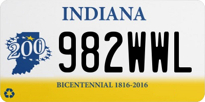 IN license plate 982WWL