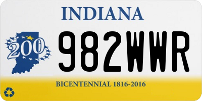 IN license plate 982WWR