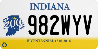 IN license plate 982WYV