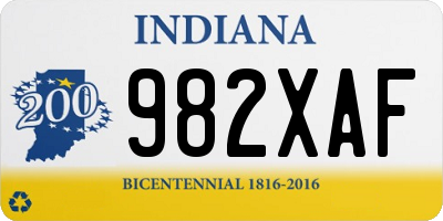 IN license plate 982XAF