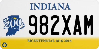 IN license plate 982XAM