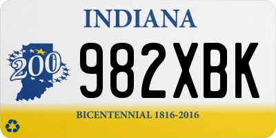 IN license plate 982XBK