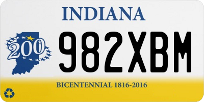 IN license plate 982XBM