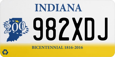 IN license plate 982XDJ