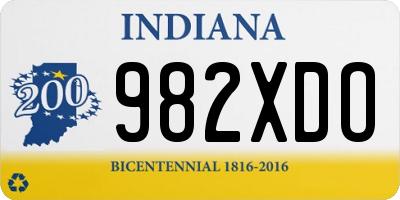 IN license plate 982XDO