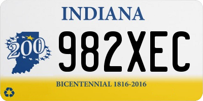 IN license plate 982XEC