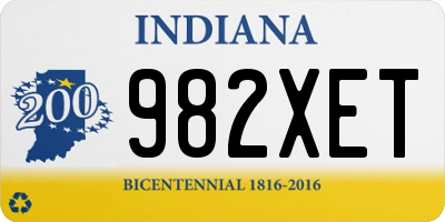 IN license plate 982XET