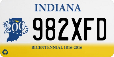 IN license plate 982XFD