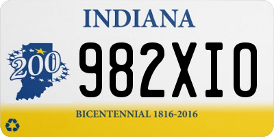 IN license plate 982XIO