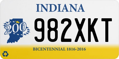 IN license plate 982XKT