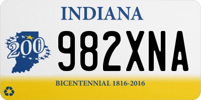 IN license plate 982XNA