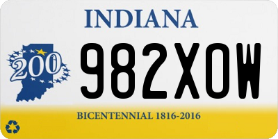 IN license plate 982XOW