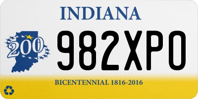 IN license plate 982XPO