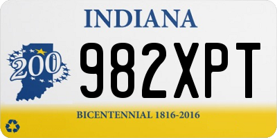 IN license plate 982XPT