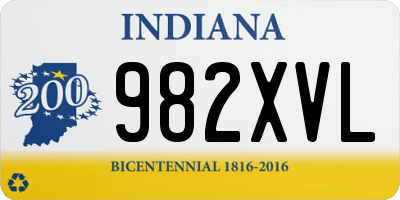IN license plate 982XVL