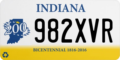 IN license plate 982XVR