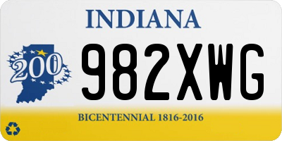 IN license plate 982XWG