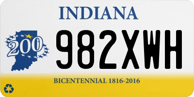 IN license plate 982XWH