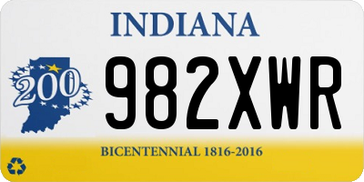 IN license plate 982XWR