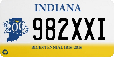 IN license plate 982XXI